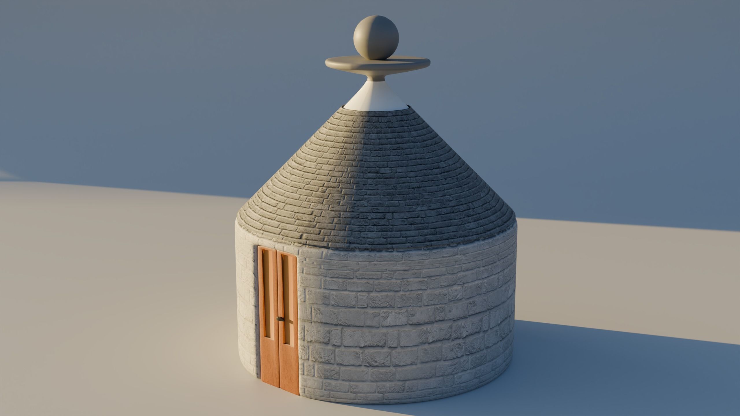 Ancient house Low-poly 3D model_2