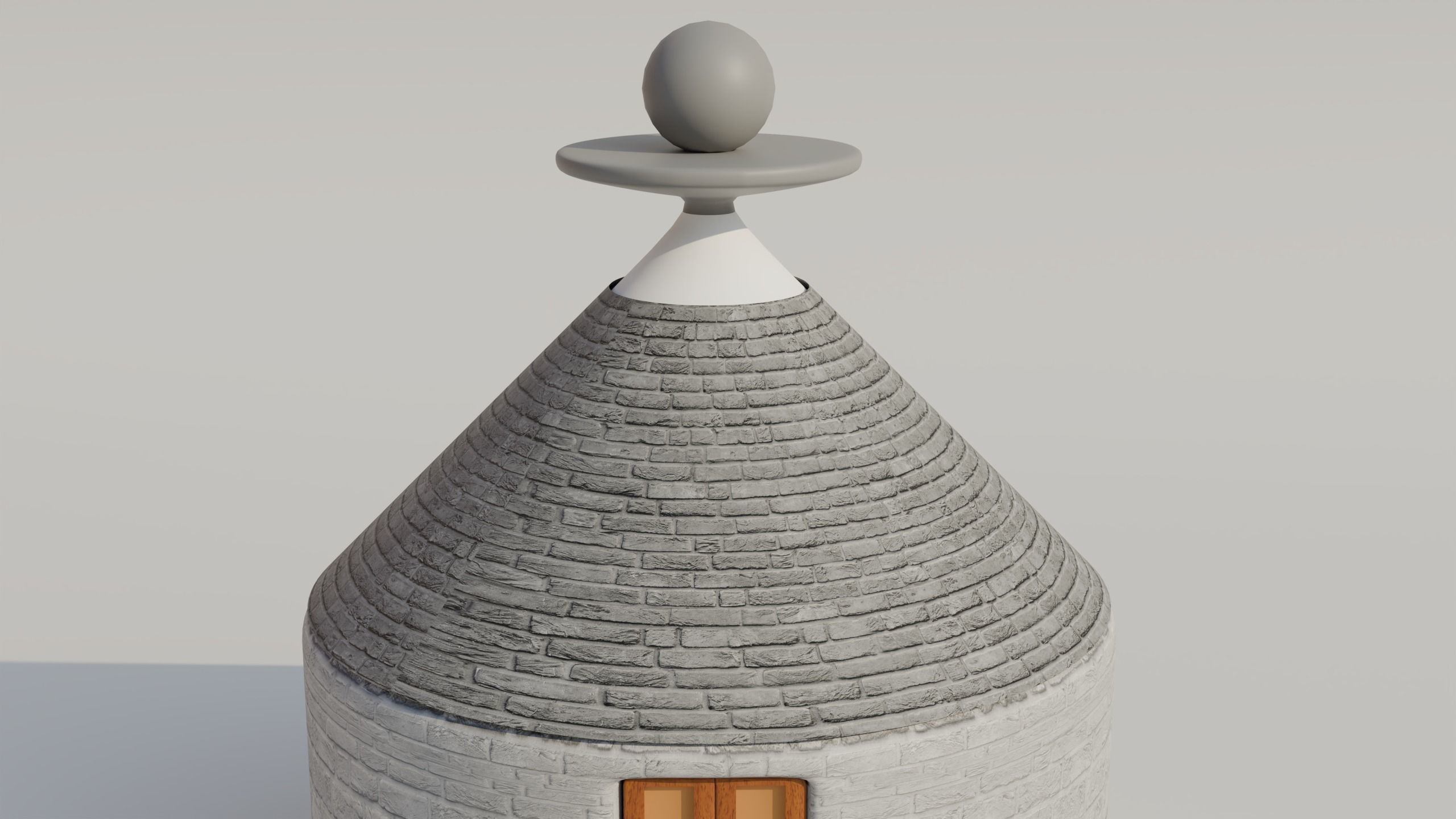 Ancient house Low-poly 3D model_5