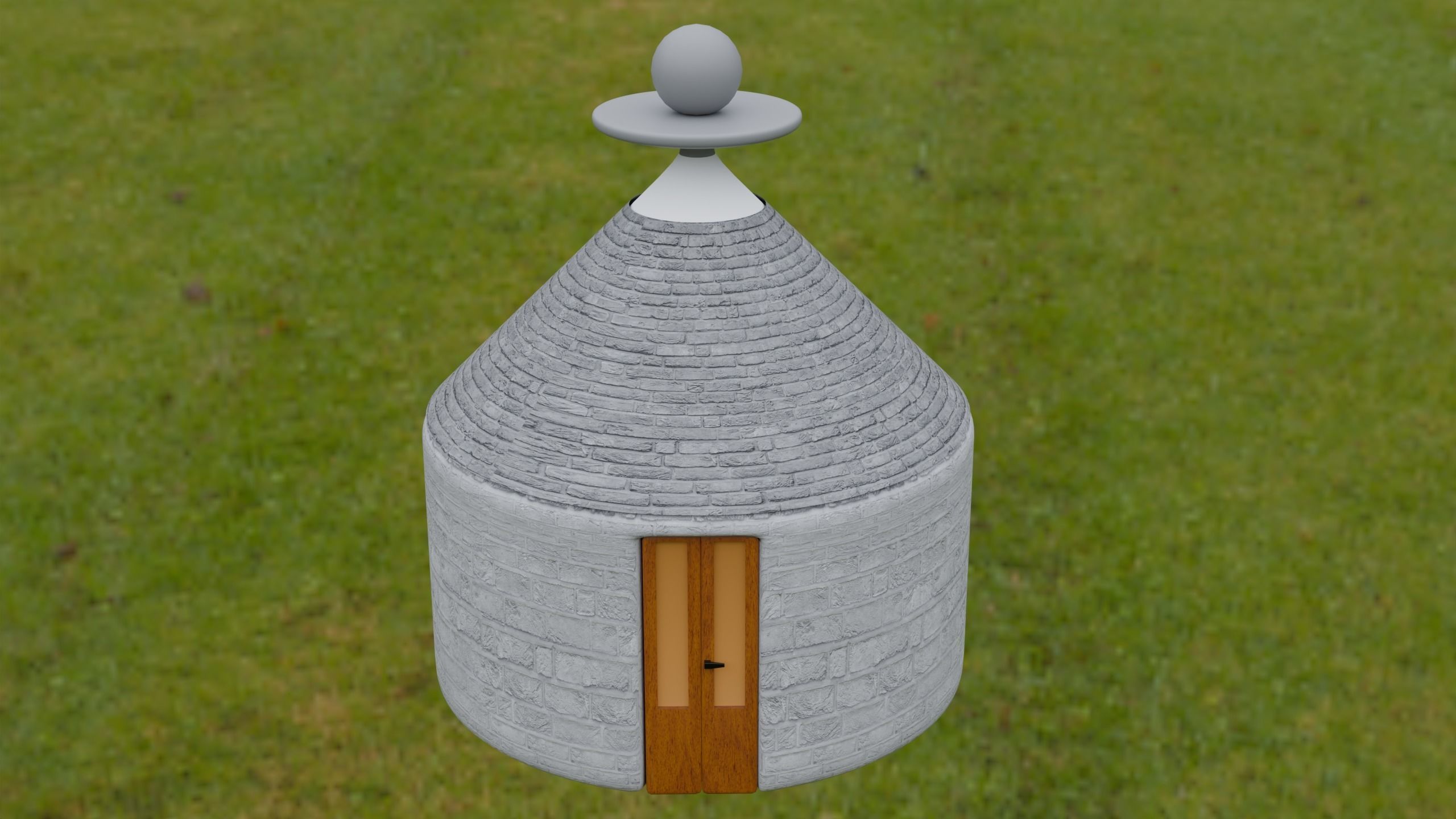 Ancient house Low-poly 3D model_9