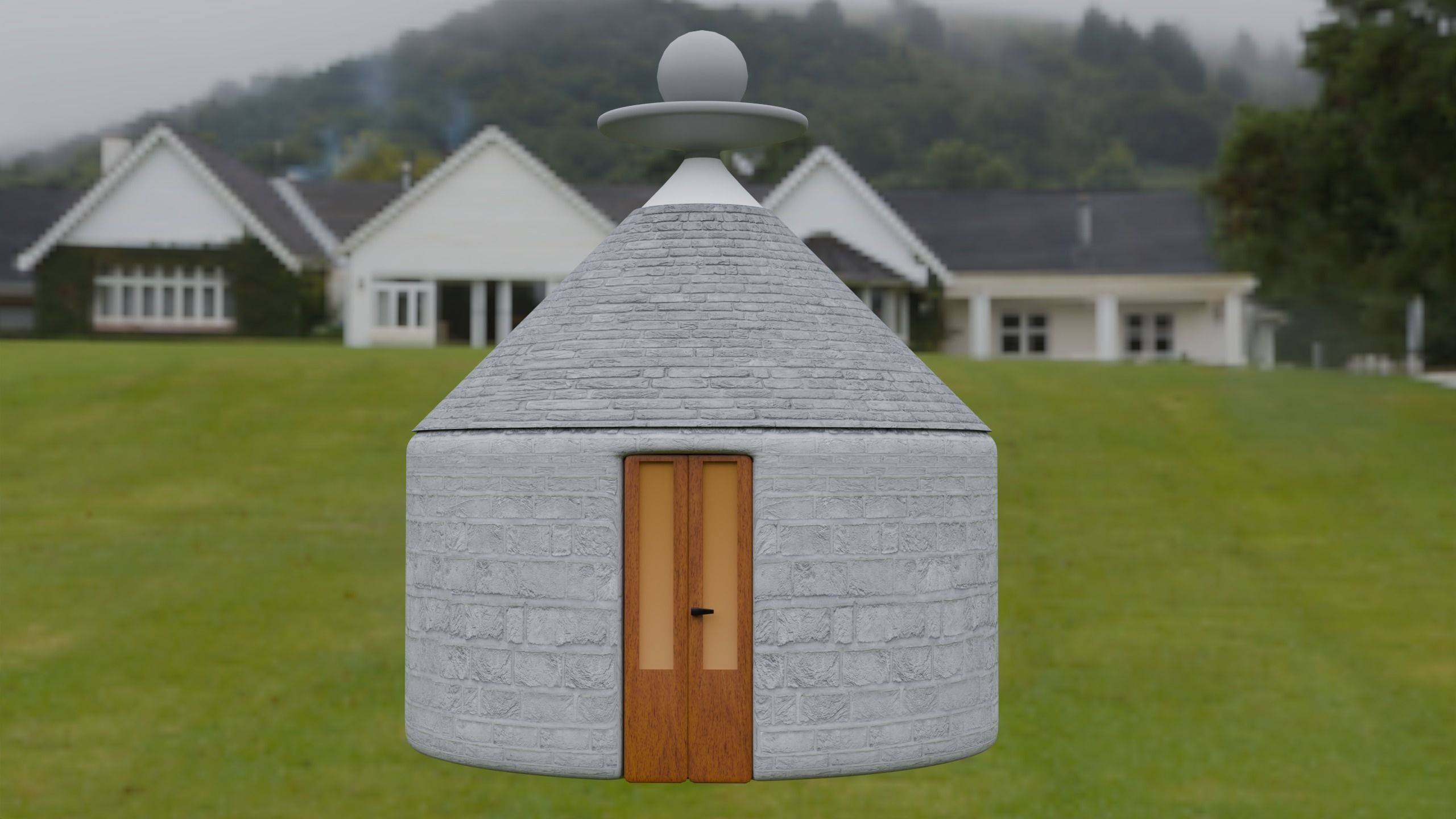 Ancient house Low-poly 3D model_7