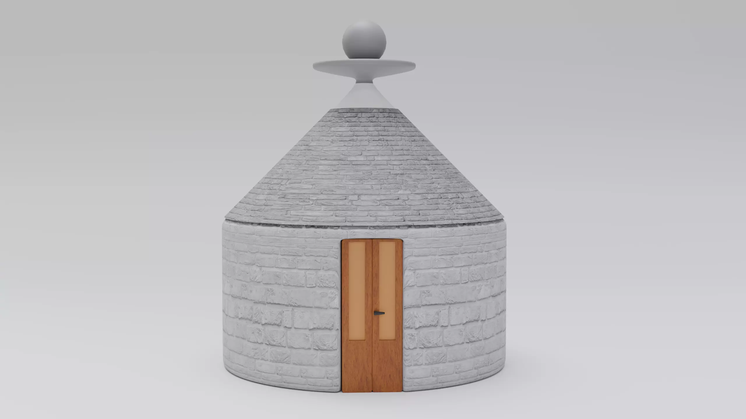 Ancient house Low-poly 3D model_0