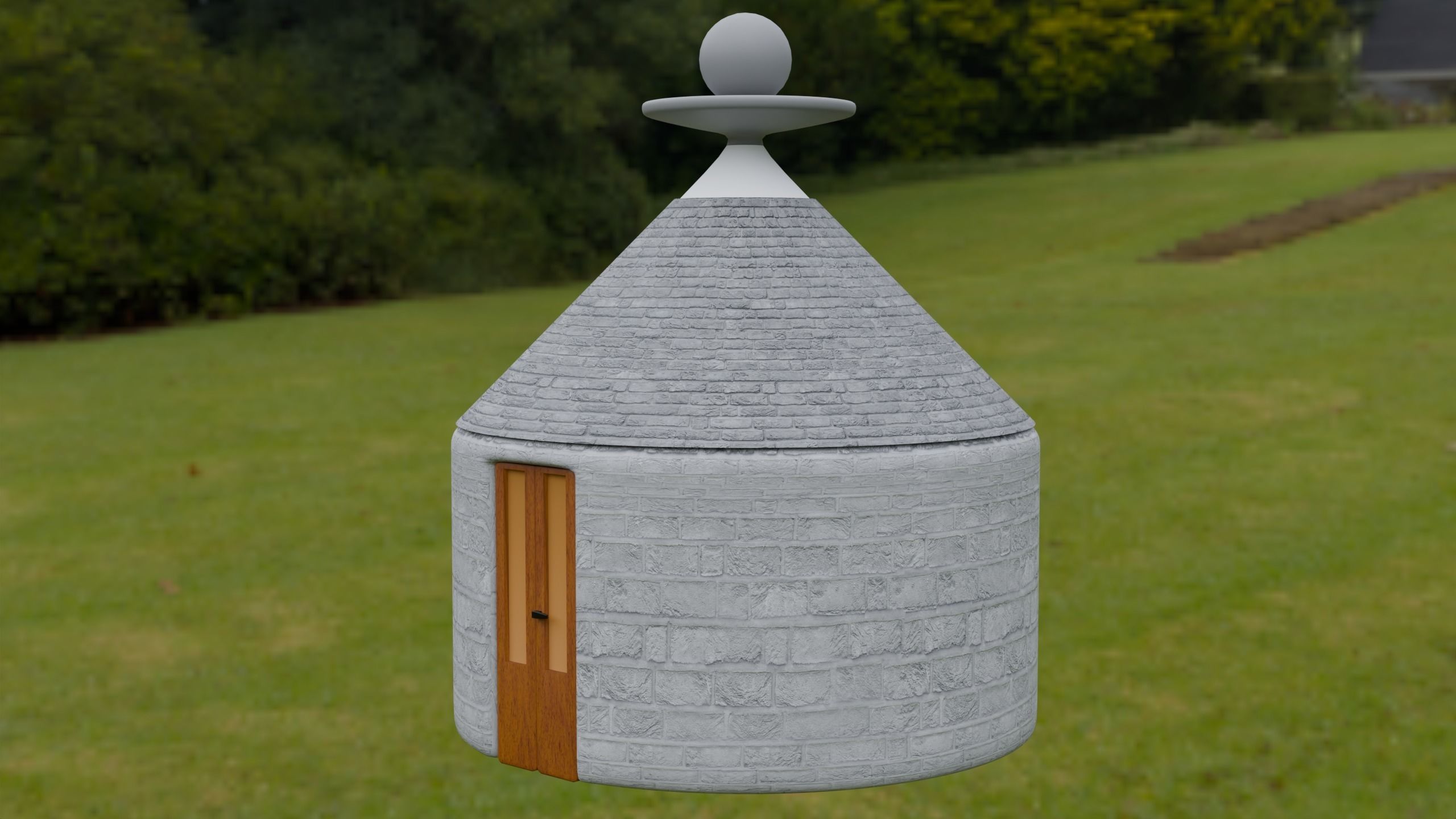 Ancient house Low-poly 3D model_8