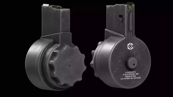 X Products X-25 50 Round Drum Magazine cal 308