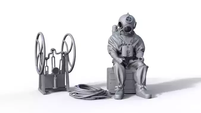 historical helmet diver Helmtaucher Schiffsmodell 