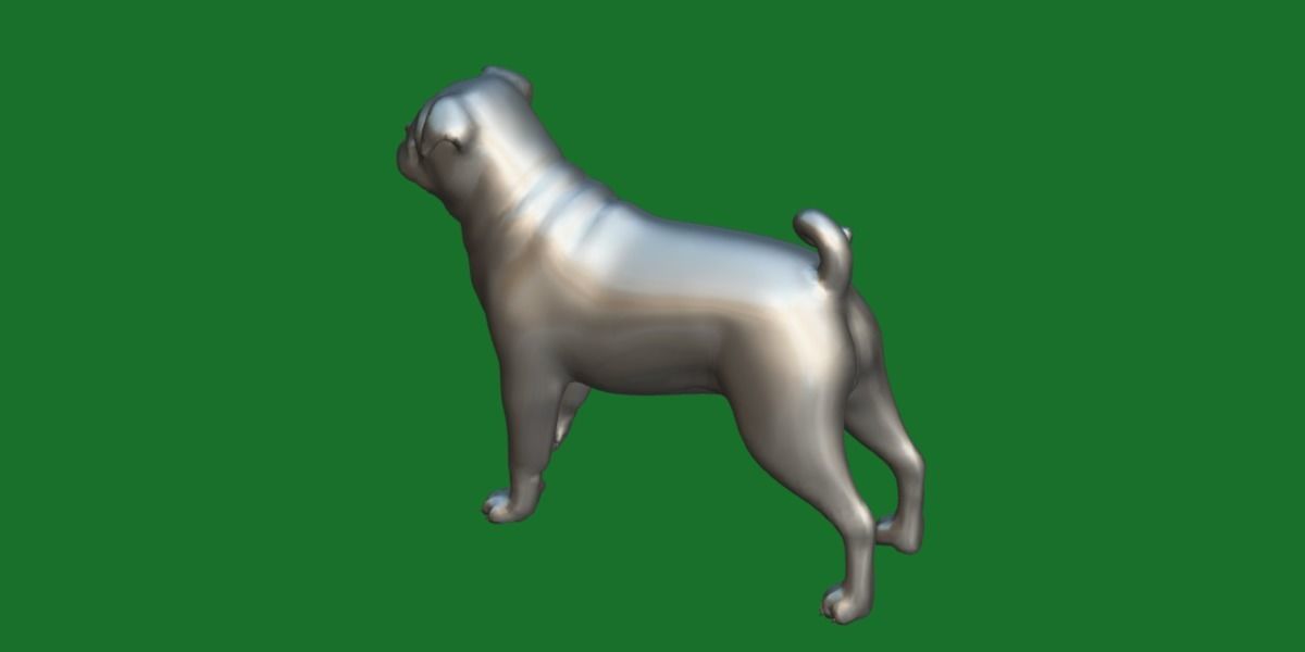 Pug Dog Breed Low-poly 3D model_10