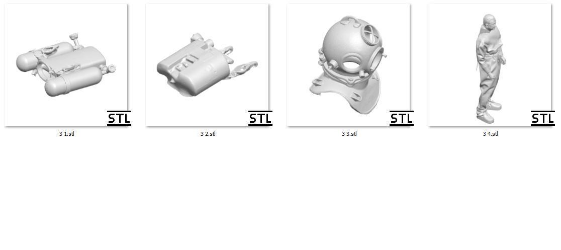 historical helmet diver Helmtaucher Taucher Schiffsmodell 3D print model_2