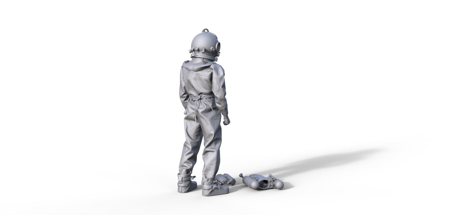 historical helmet diver Helmtaucher Taucher Schiffsmodell 3D print model_1