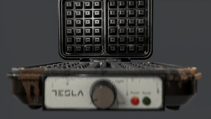 Waffle Maker PBR Game-Ready Low-poly 3D model 4