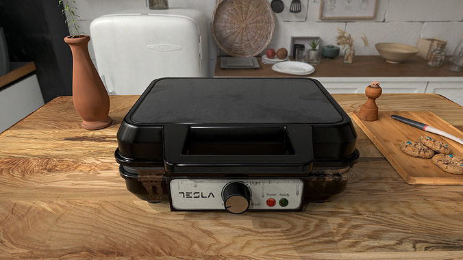 Waffle Maker PBR Game-Ready Low-poly 3D model 2