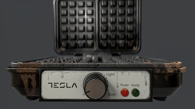 Waffle Maker PBR Game-Ready Low-poly 3D model 5
