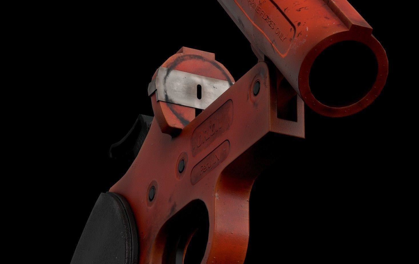 Flare Gun PBR Game-Ready Low-poly 3D model_6