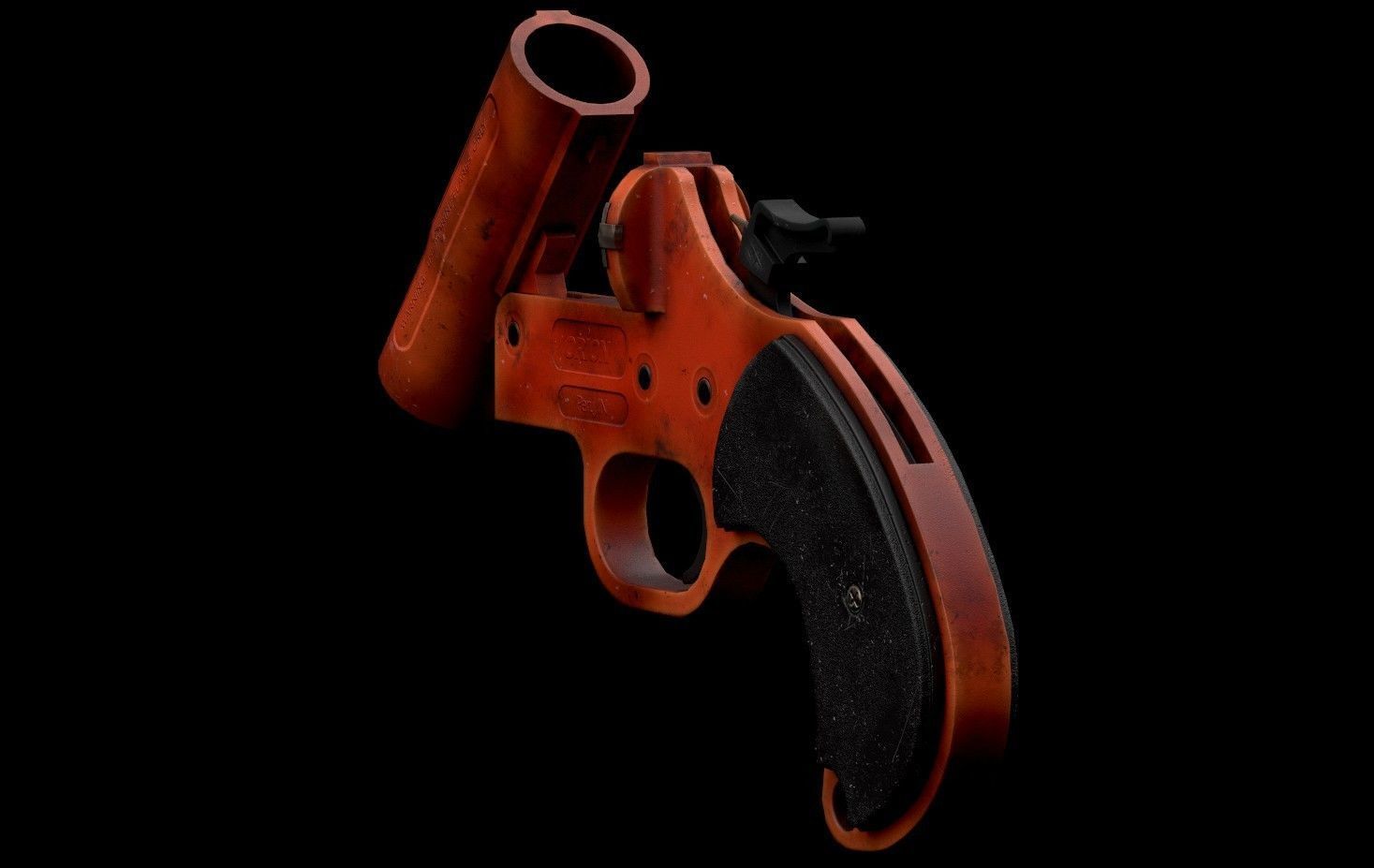 Flare Gun PBR Game-Ready Low-poly 3D model_7