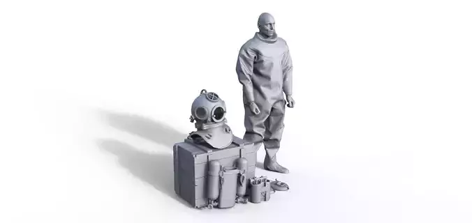 historical helmet diver Helmtaucher Taucher Schiffsmodell