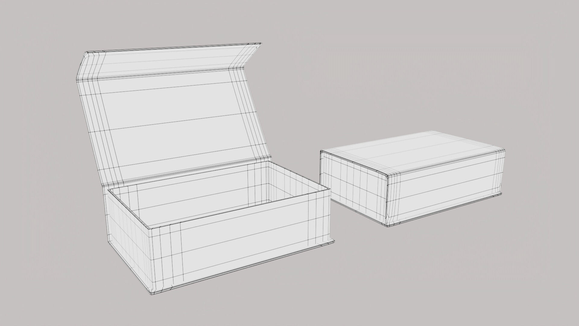 Magnetic paper gift box Low-poly 3D model_3