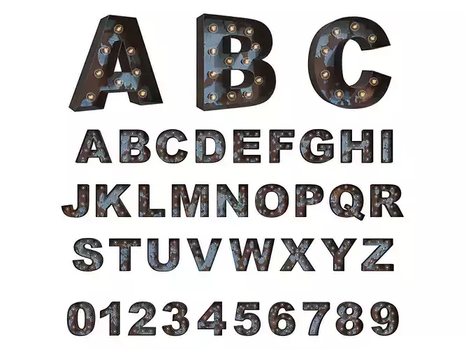 Vintage Rusty Marquee Letters