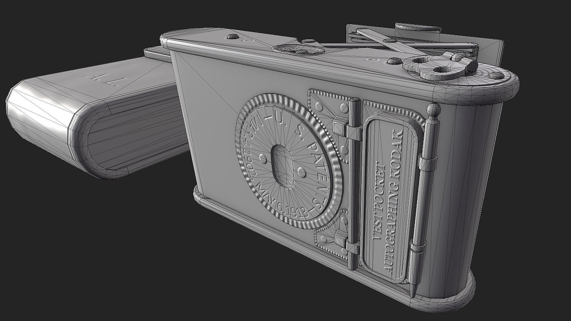 Vintage Pocket Camera PBR Game-Ready Low-poly 3D model_16