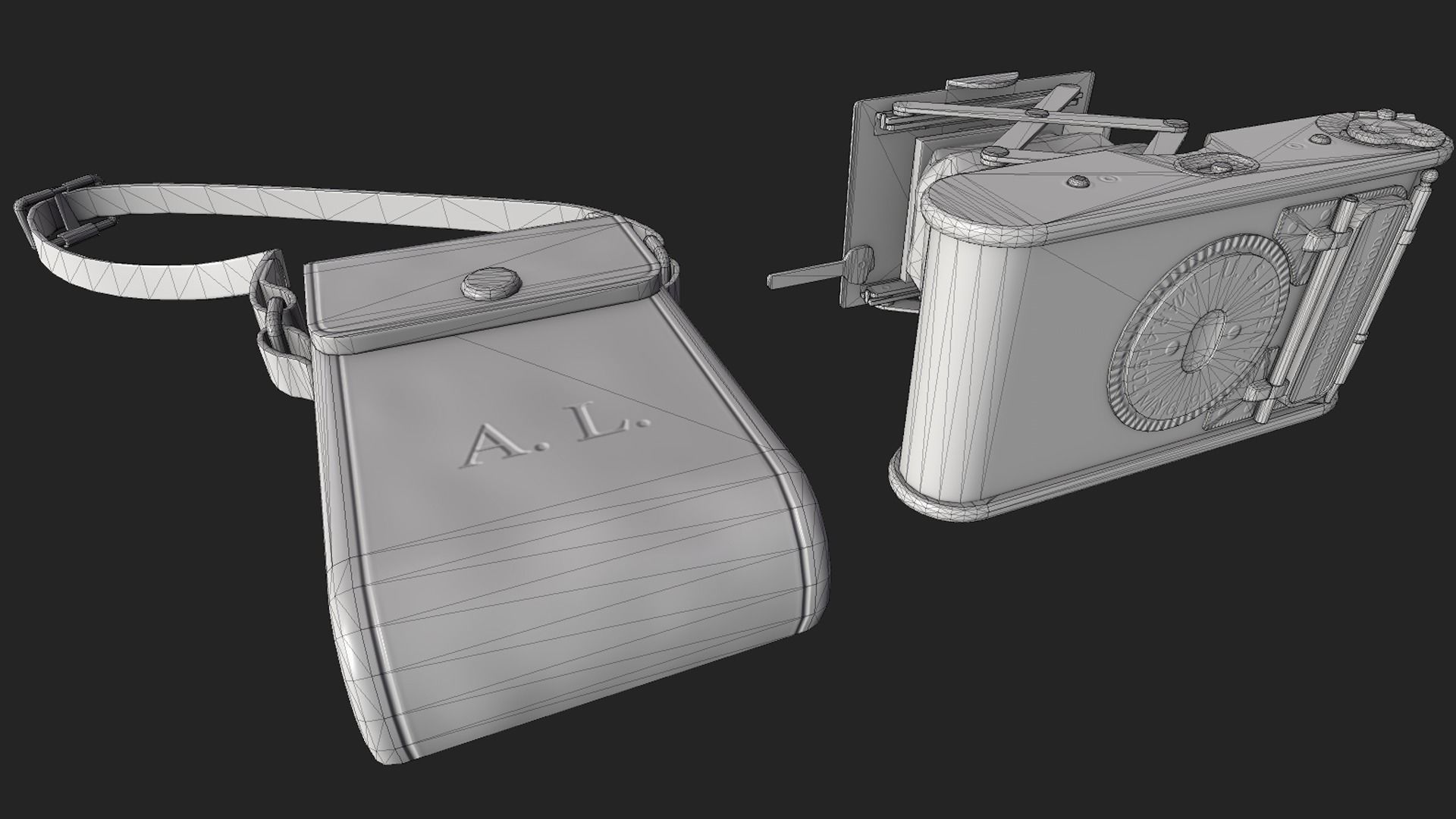 Vintage Pocket Camera PBR Game-Ready Low-poly 3D model_15