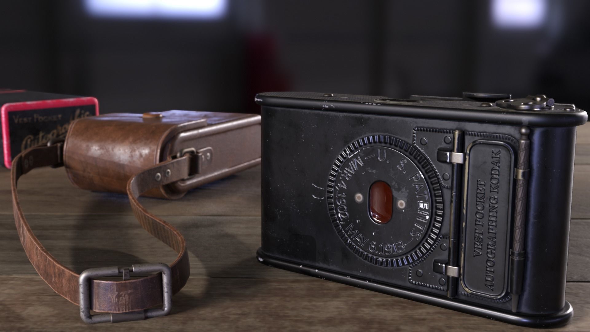 Vintage Pocket Camera PBR Game-Ready Low-poly 3D model_2