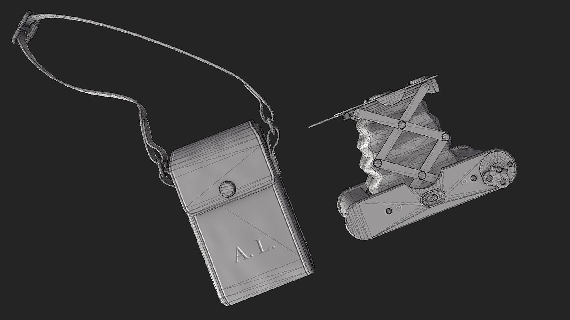 Vintage Pocket Camera PBR Game-Ready Low-poly 3D model_13