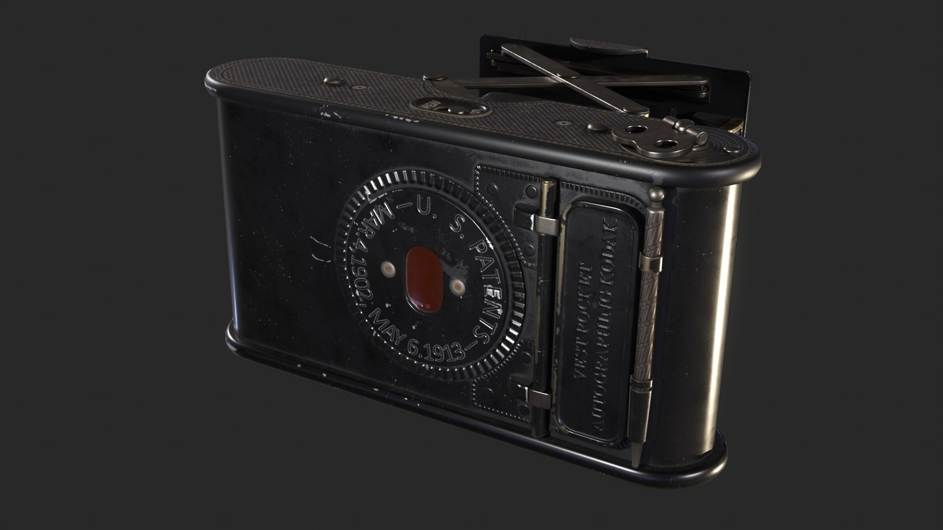 Vintage Pocket Camera PBR Game-Ready Low-poly 3D model_11