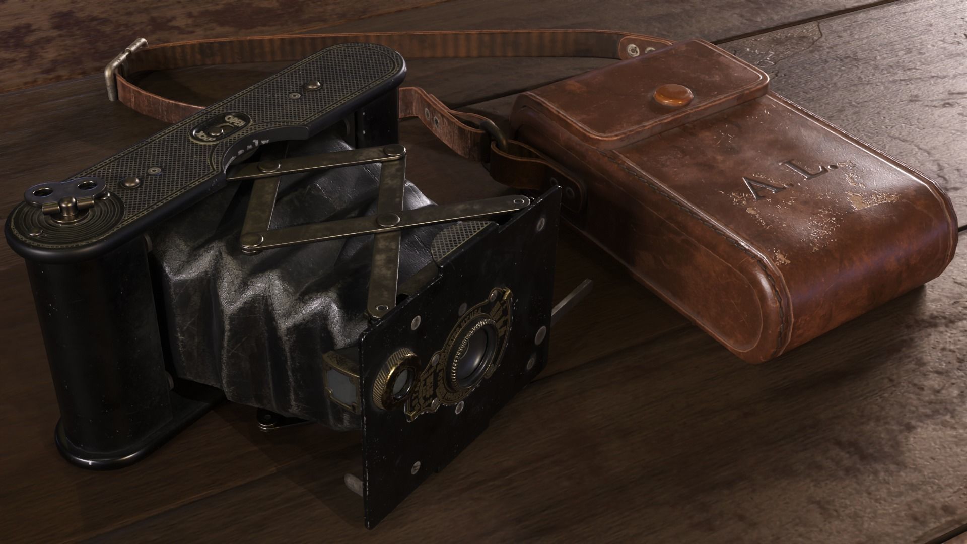 Vintage Pocket Camera PBR Game-Ready Low-poly 3D model_3