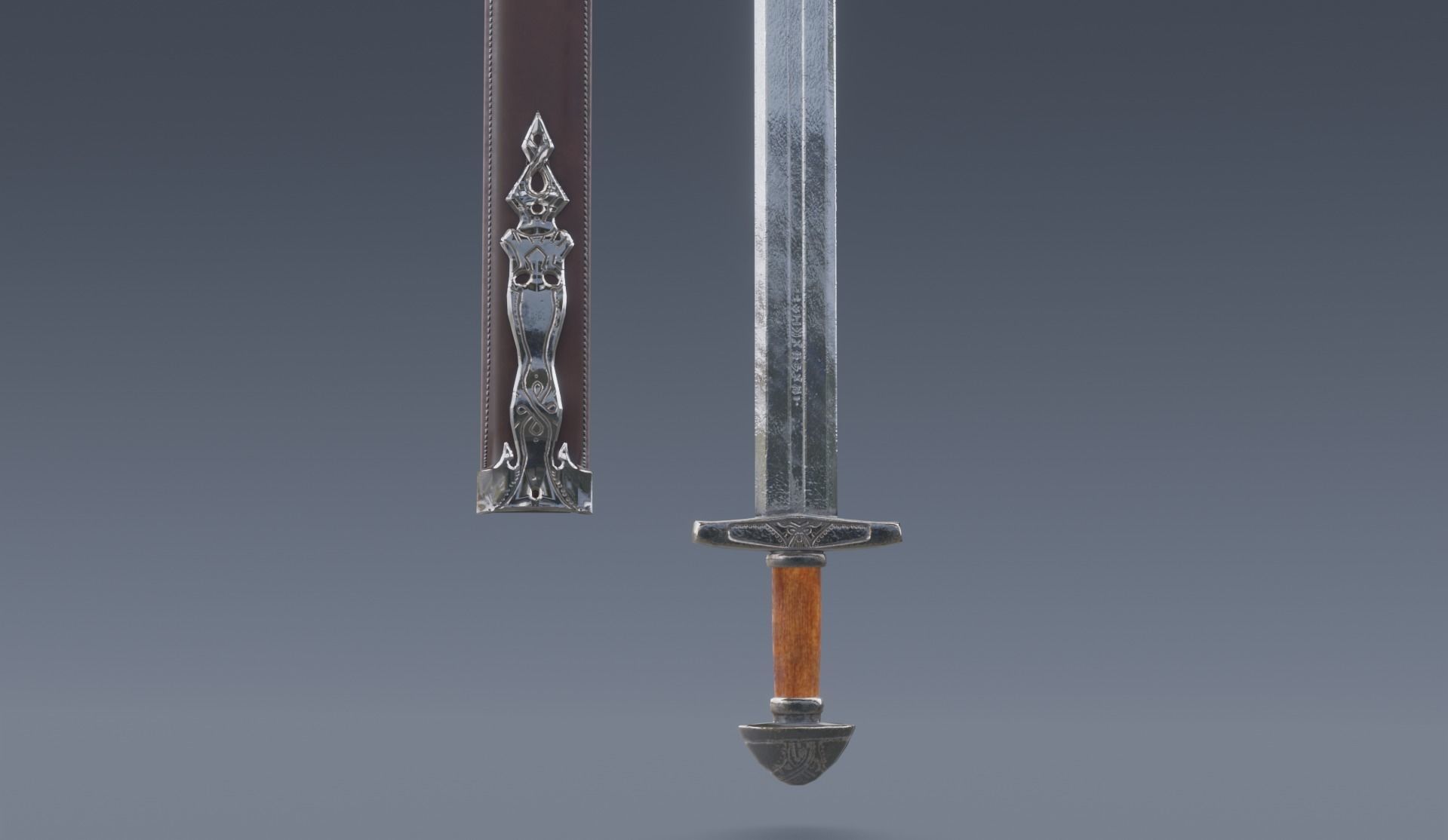 swords viking pack low poly game ready Low-poly 3D model_8