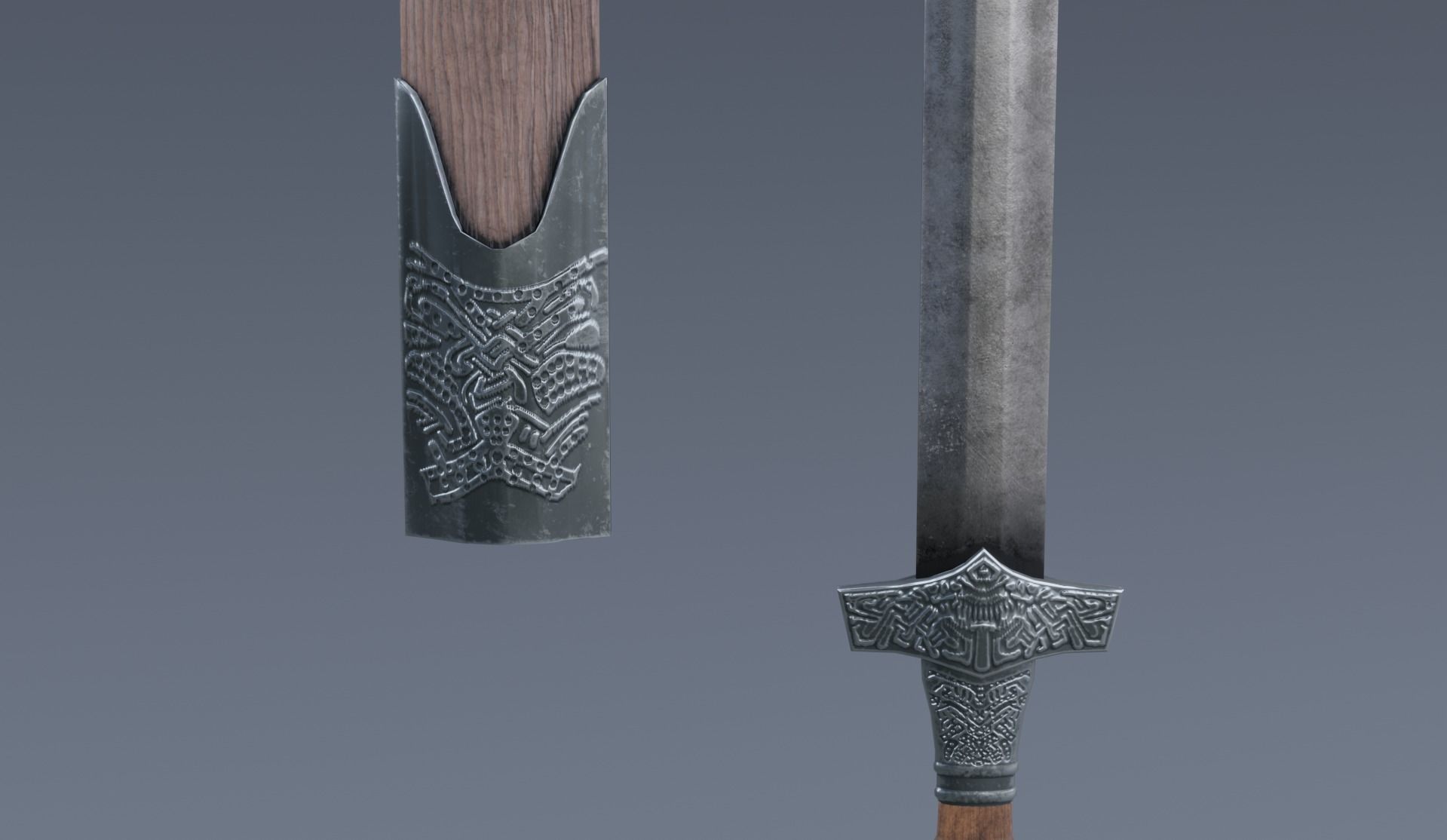 swords viking pack low poly game ready Low-poly 3D model_21