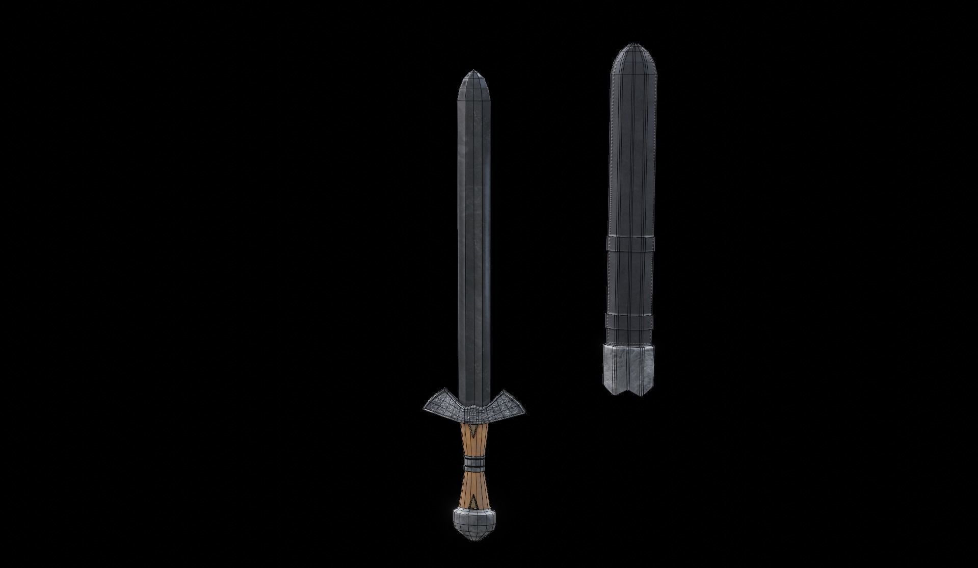 swords viking pack low poly game ready Low-poly 3D model_24