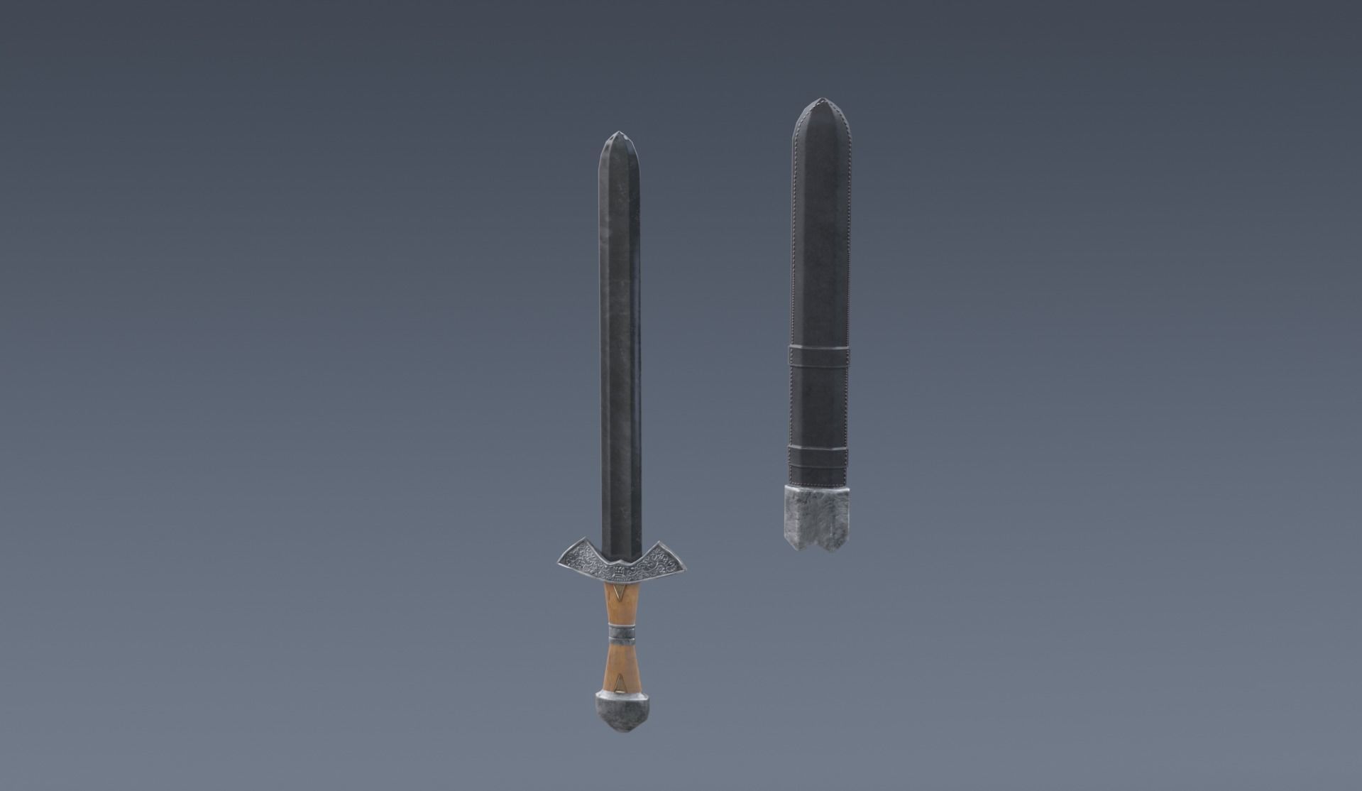 swords viking pack low poly game ready Low-poly 3D model_27