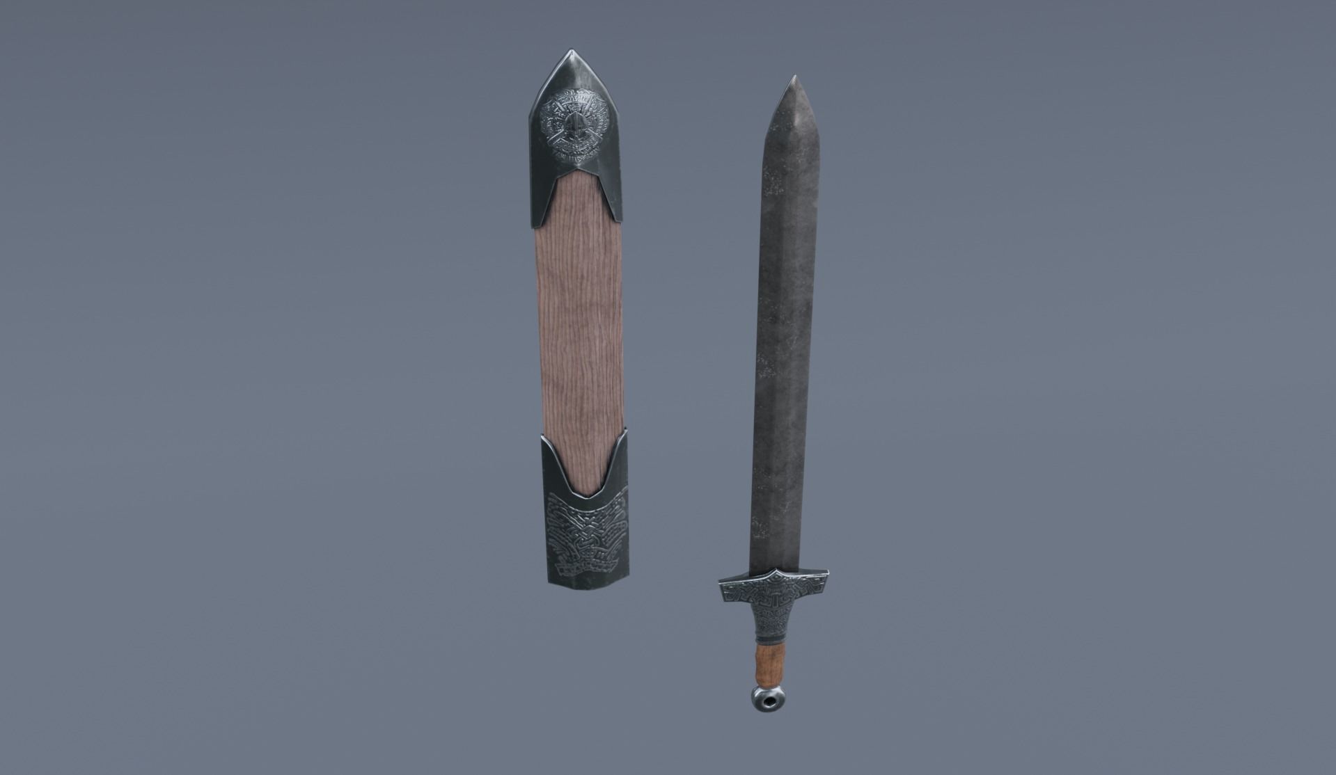 swords viking pack low poly game ready Low-poly 3D model_23