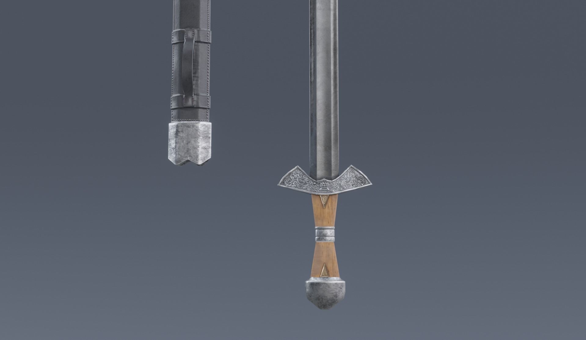 swords viking pack low poly game ready Low-poly 3D model_29