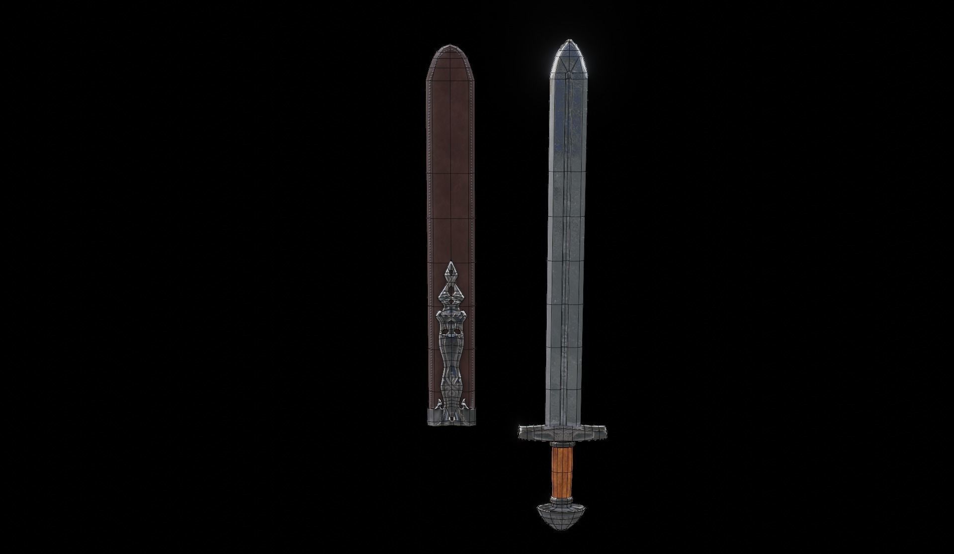 swords viking pack low poly game ready Low-poly 3D model_6