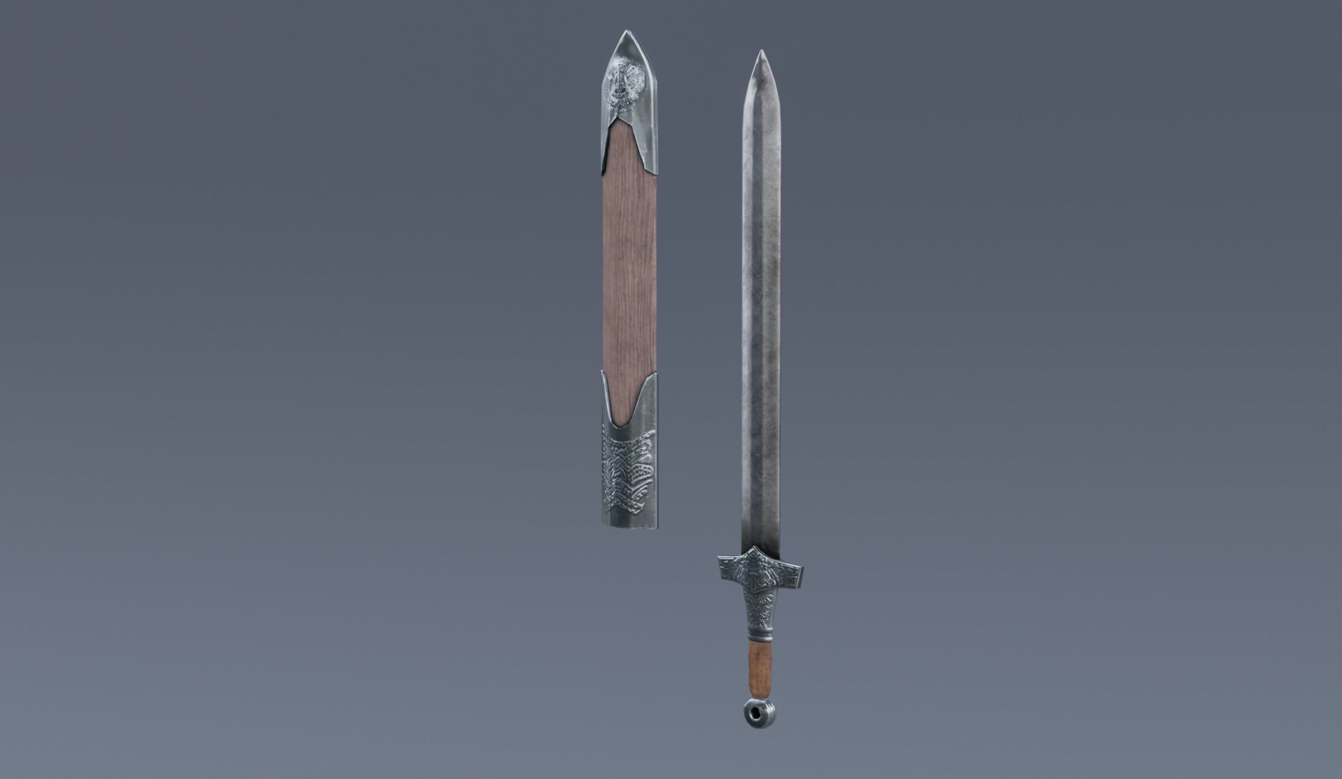 swords viking pack low poly game ready Low-poly 3D model_22