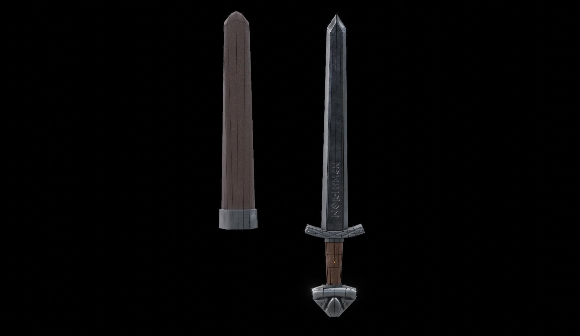swords viking pack low poly game ready Low-poly 3D model_1