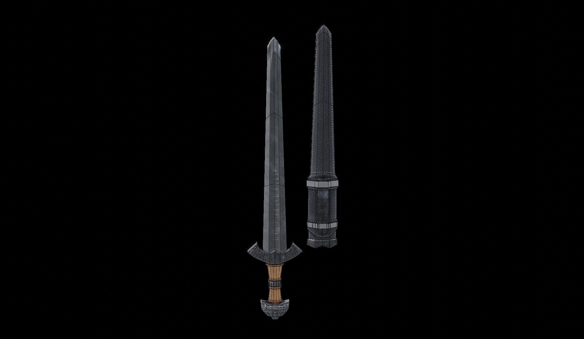 swords viking pack low poly game ready Low-poly 3D model_12