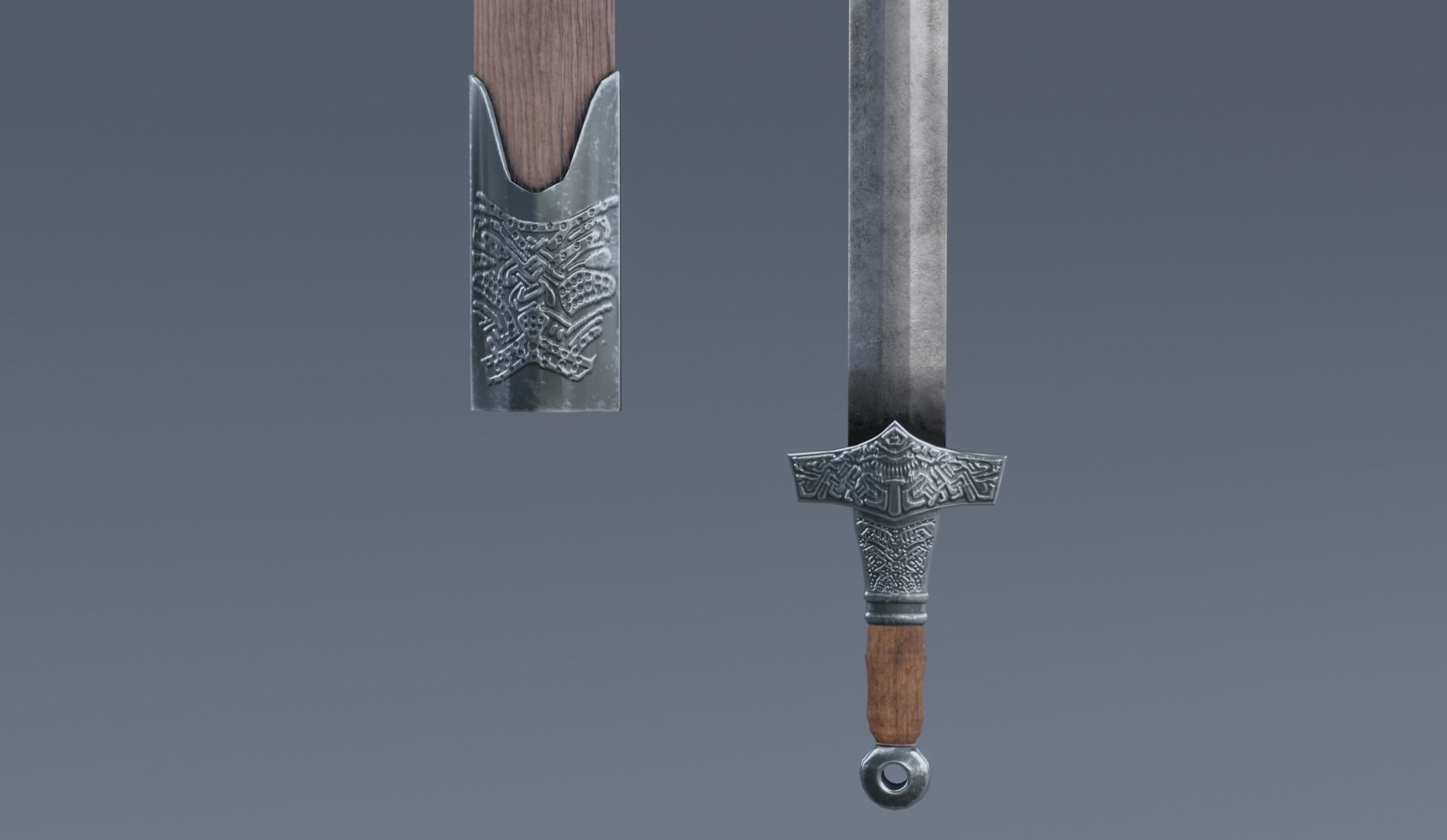 swords viking pack low poly game ready Low-poly 3D model_20