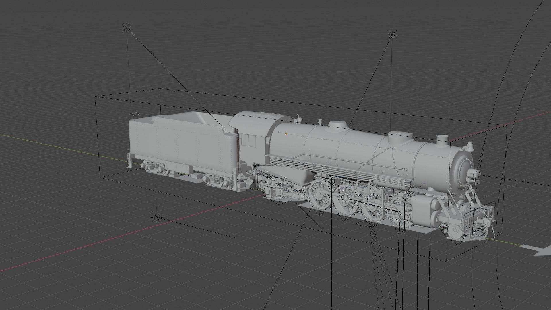Steam Train Vintage  3D model_10