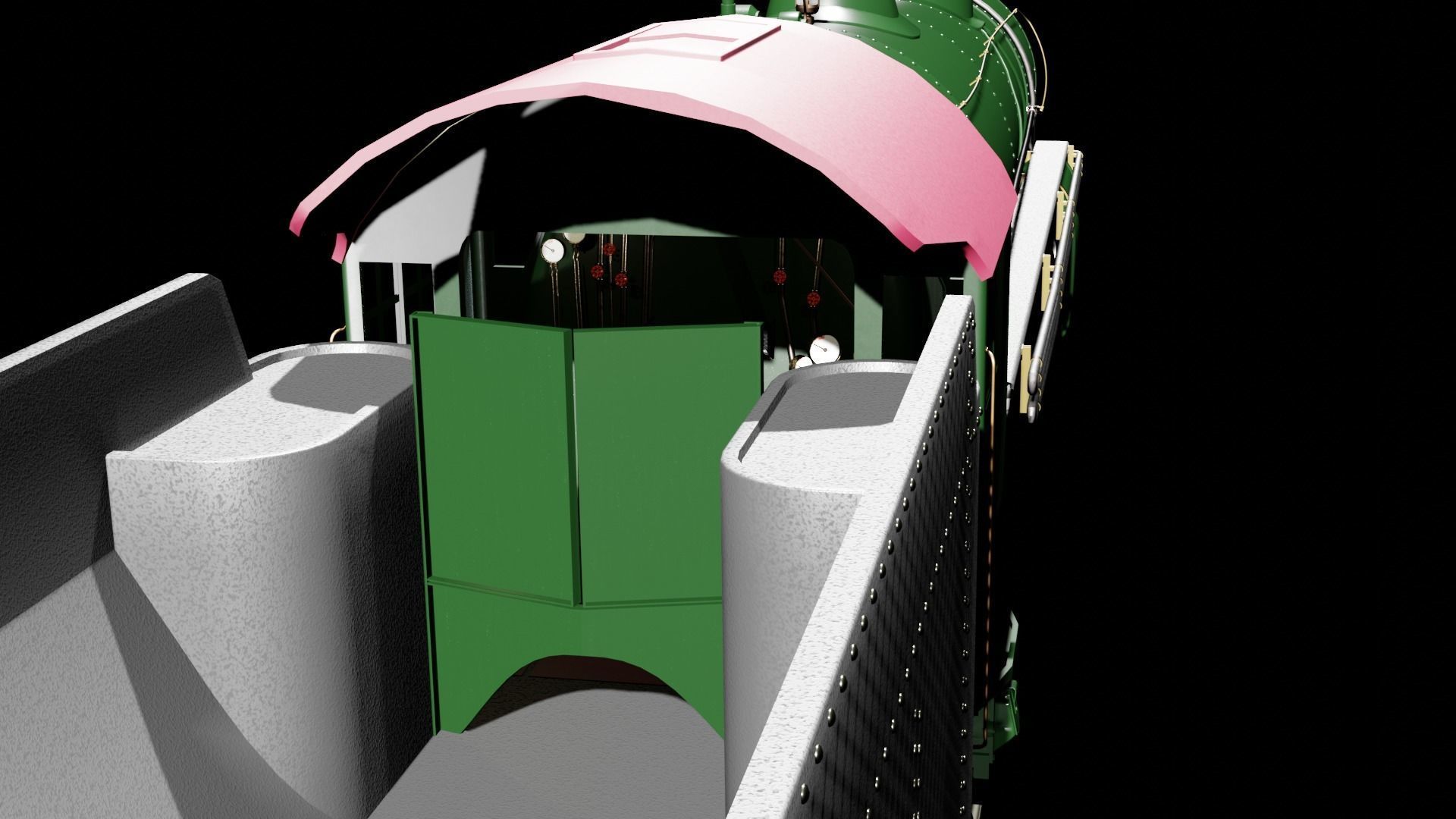 Steam Train Vintage  3D model_4