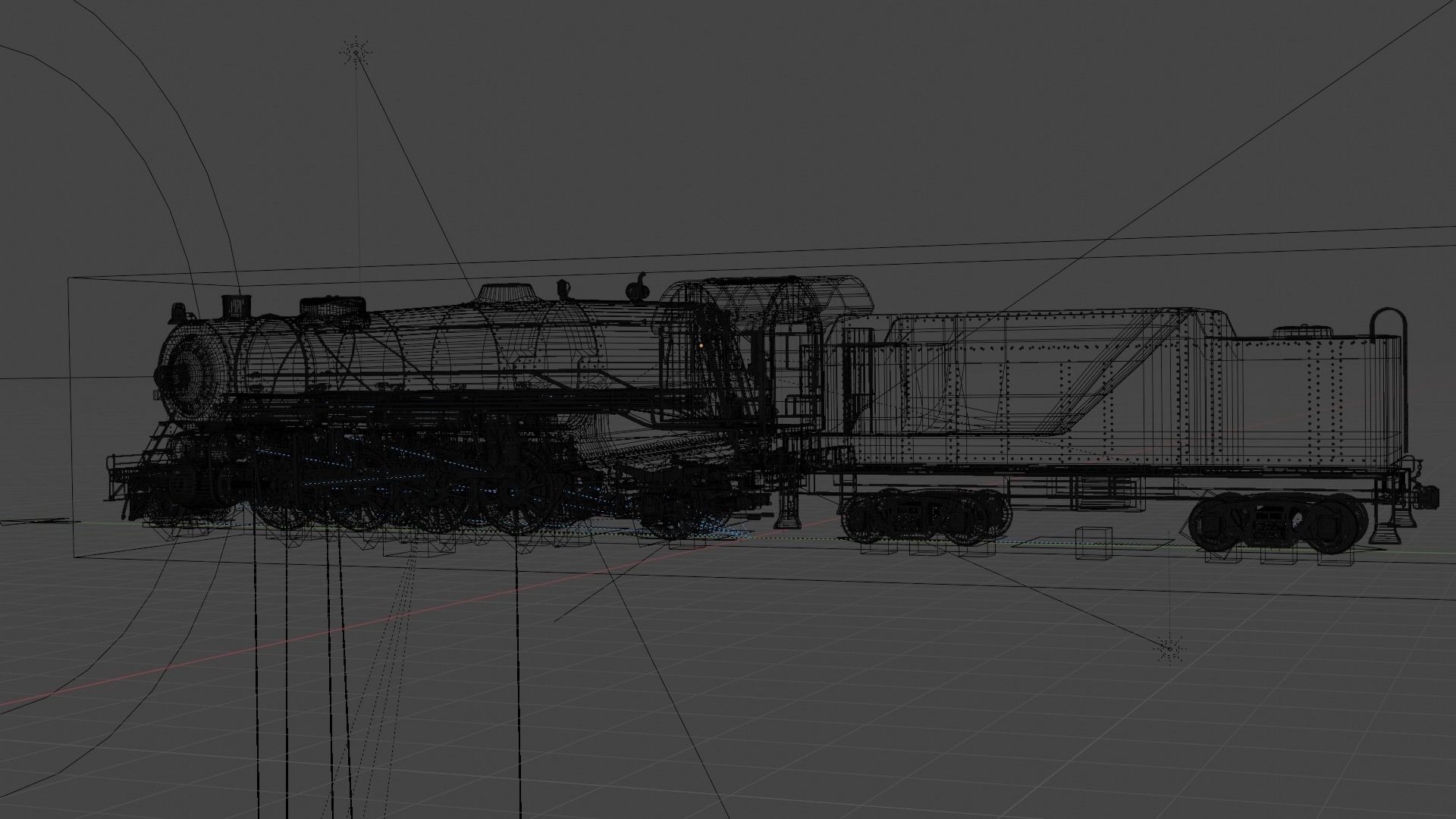 Steam Train Vintage  3D model_8