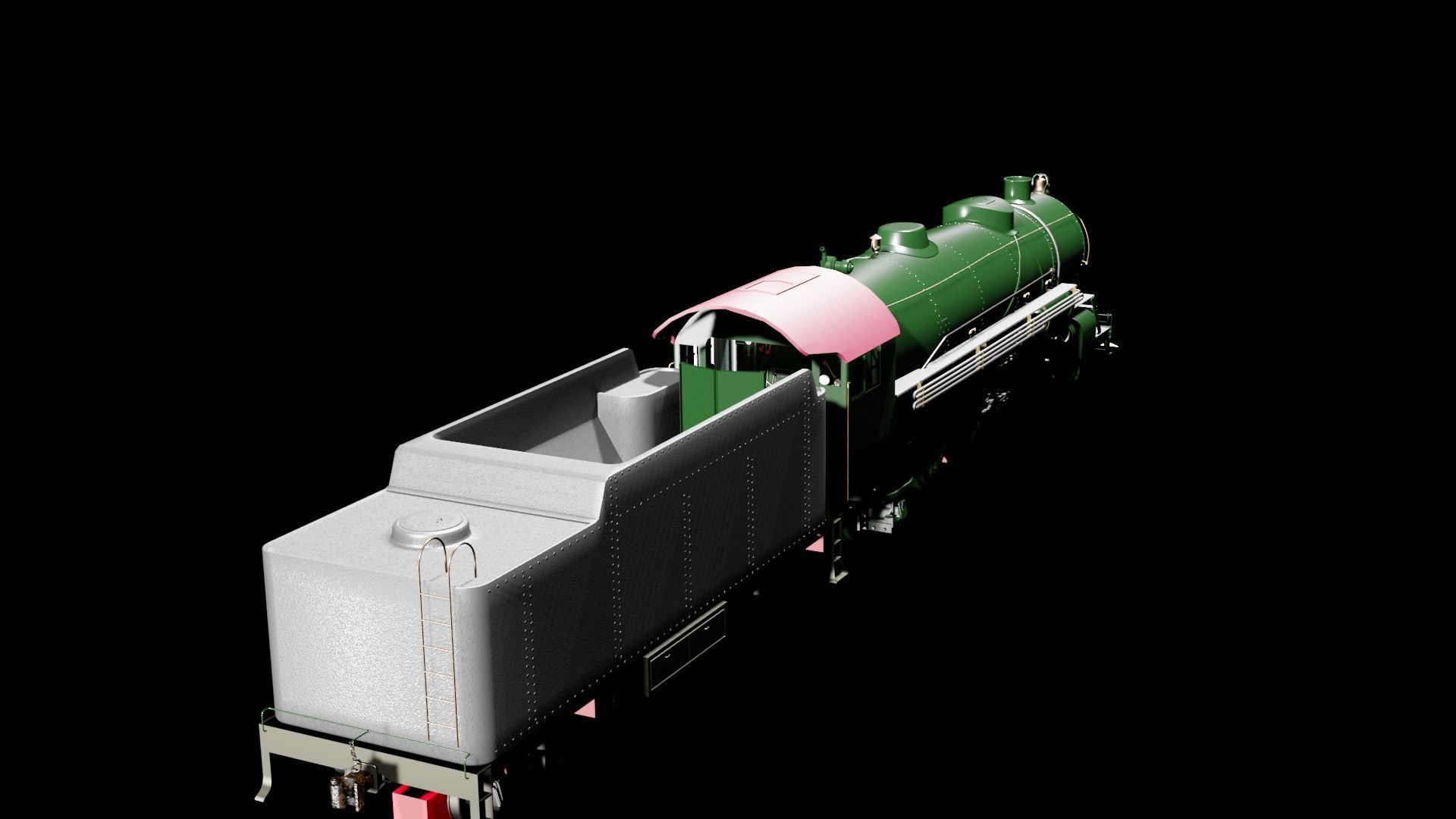 Steam Train Vintage  3D model_1