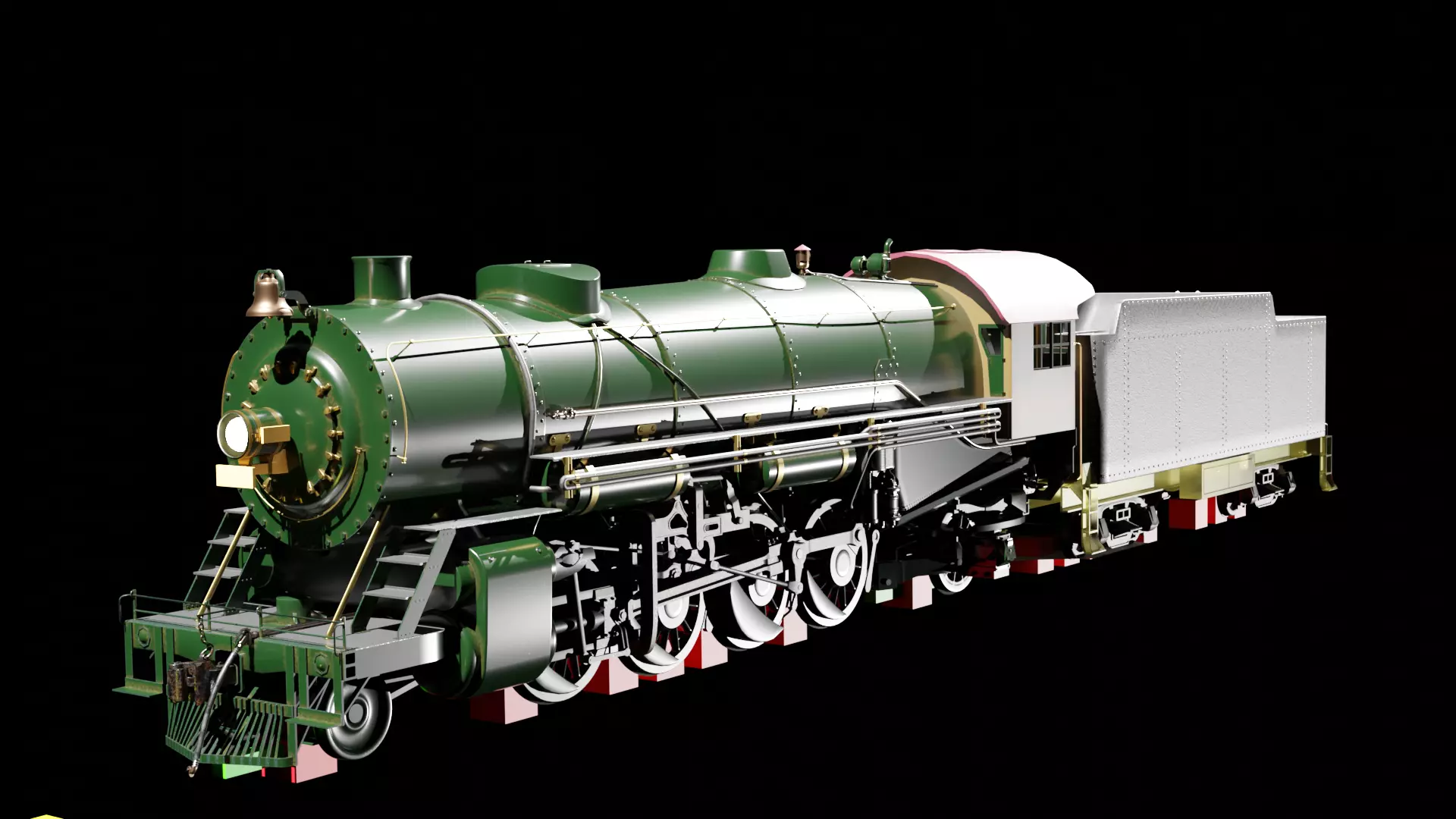 Steam Train Vintage  3D model_0