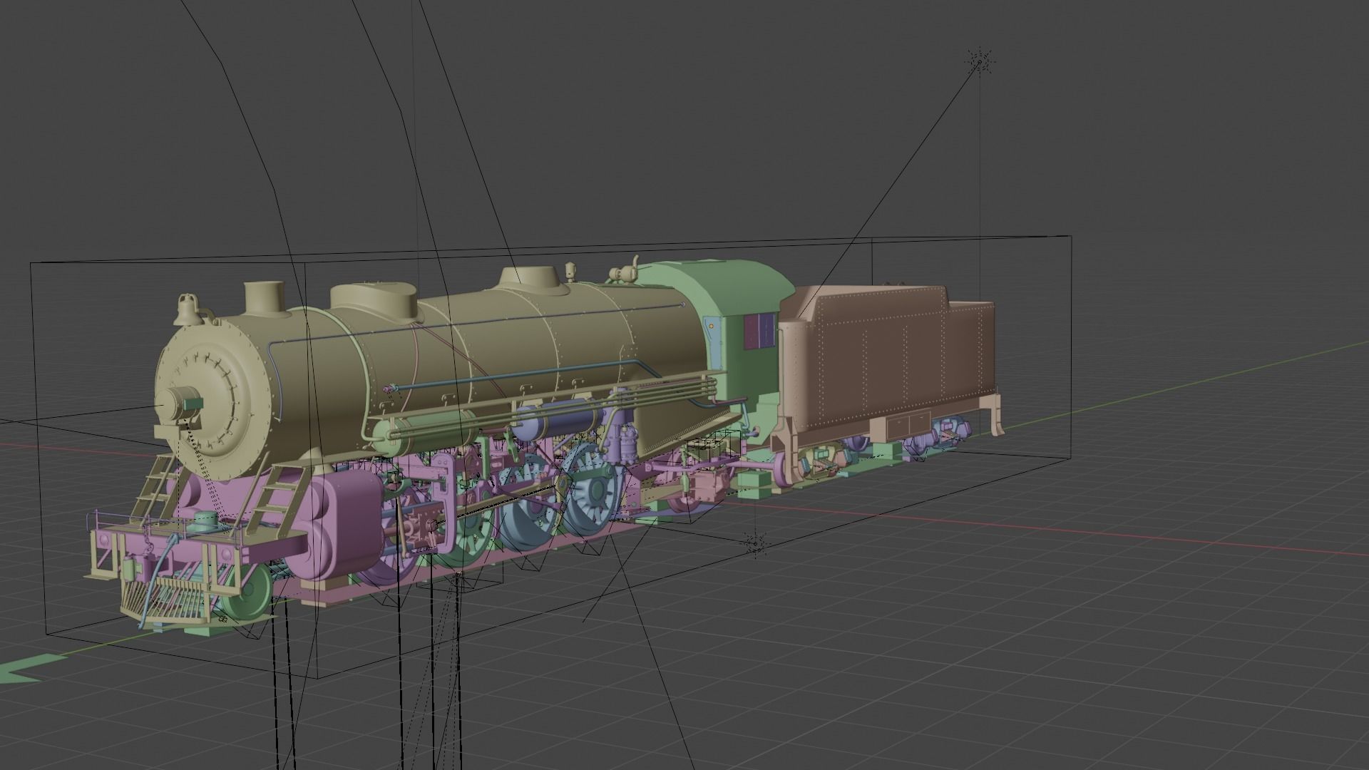 Steam Train Vintage  3D model_7