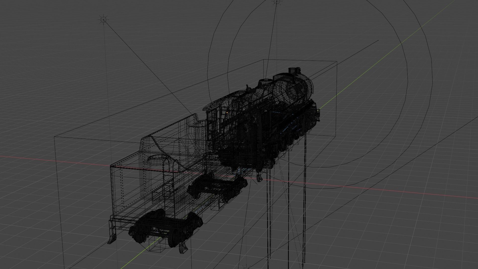 Steam Train Vintage  3D model_11