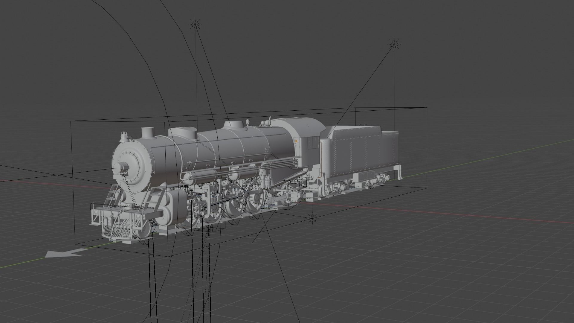 Steam Train Vintage  3D model_6