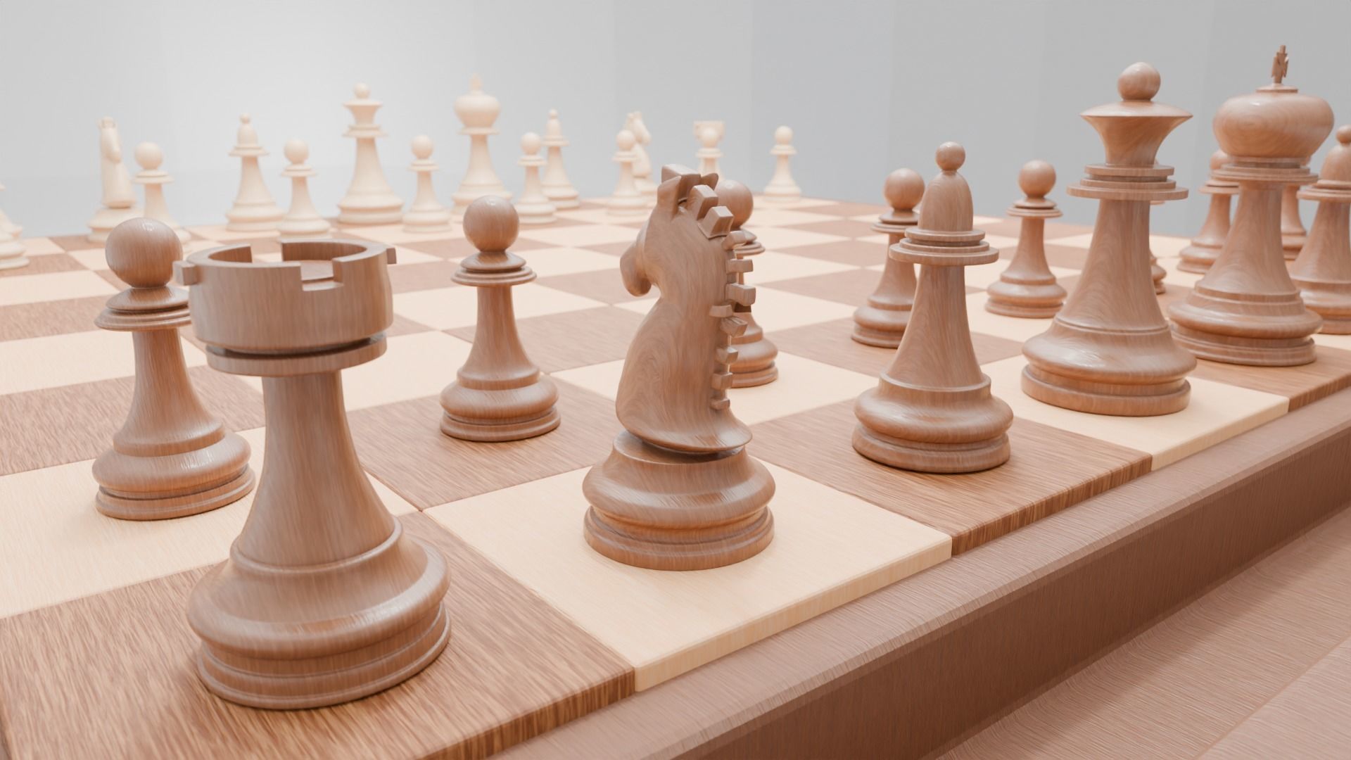 Wooden Chess 3D Model 3D model_1