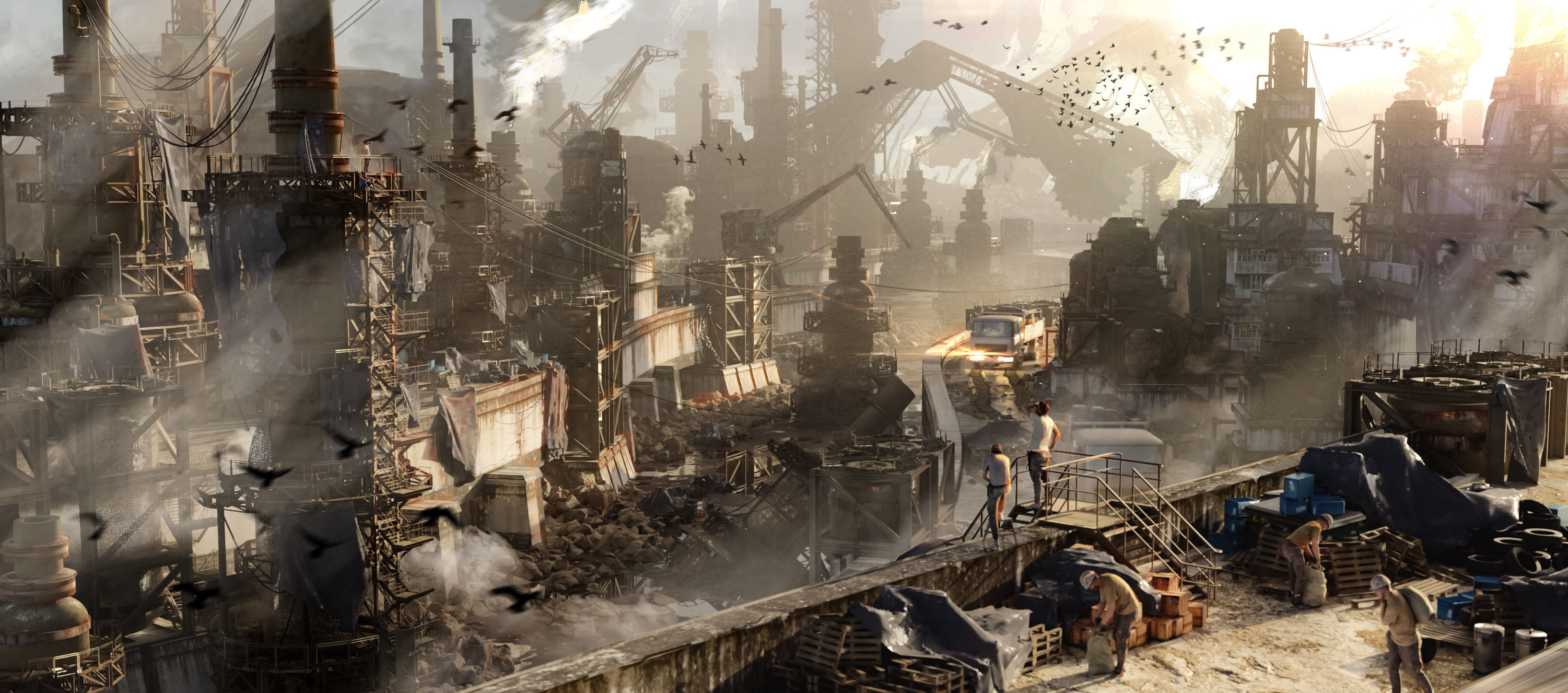 Industrial dystopian city - Kitbash Set - Kitbash Asset Pack Low-poly 3D model_10