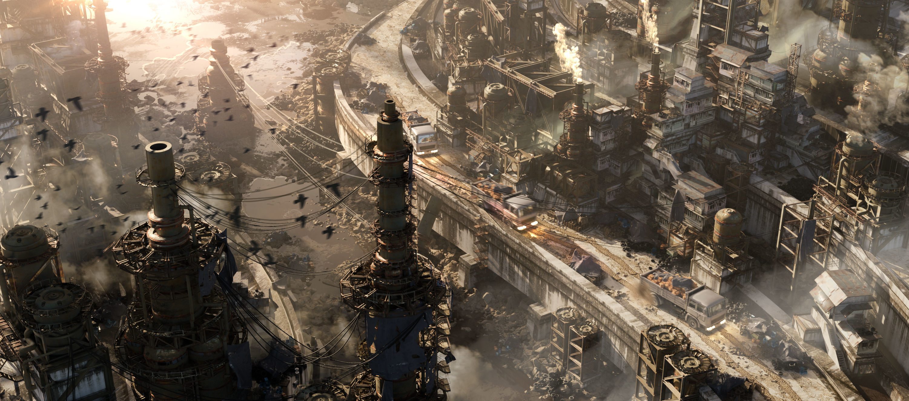 Industrial dystopian city - Kitbash Set - Kitbash Asset Pack Low-poly 3D model_11