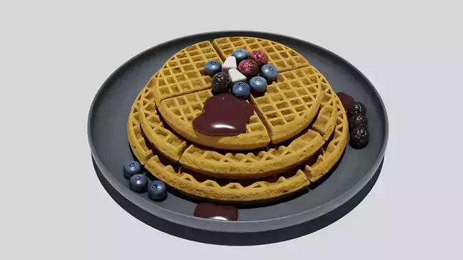 Waffles with berries