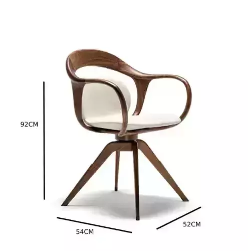 An elegant chair with arms and precise measurements Low-poly 3D model