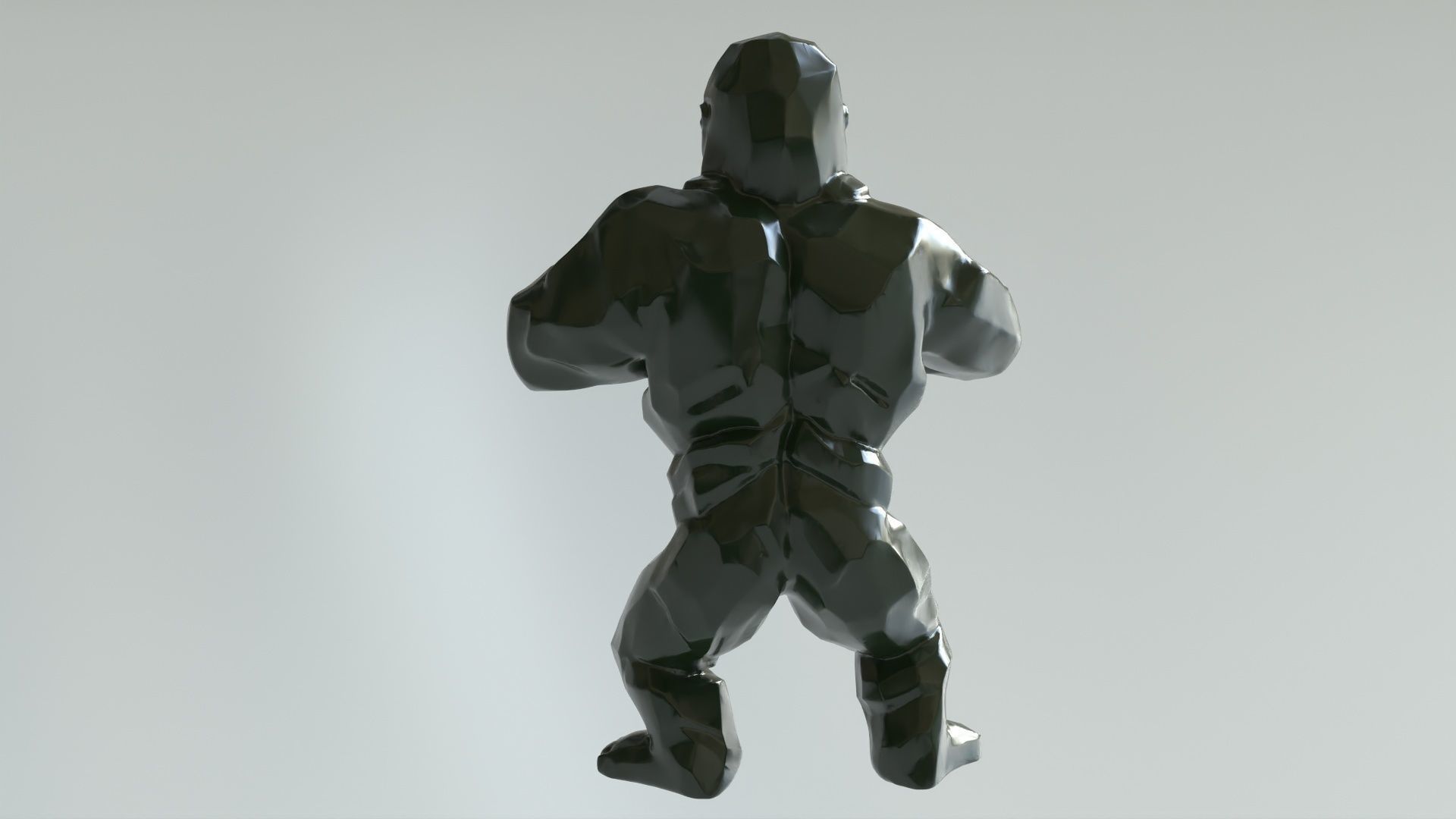 KONG - BLACK POLYGONAL 3D print model_1